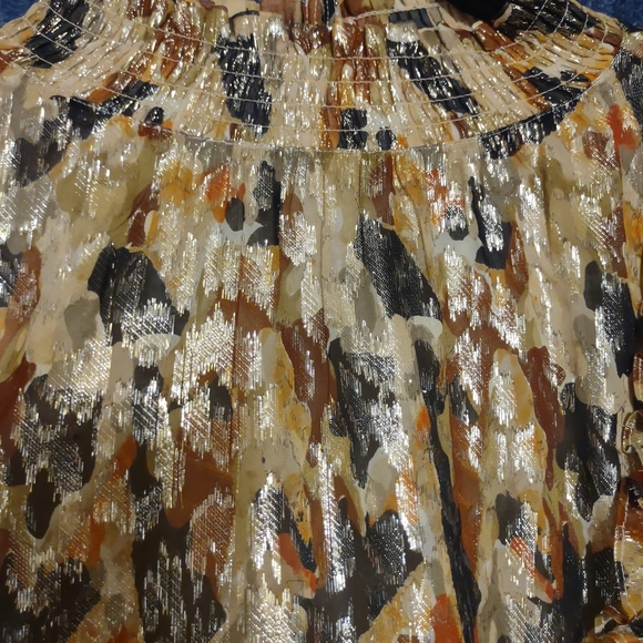 ba&sh Metallic Camo Ruffle Blouse - Picture 5 of 7